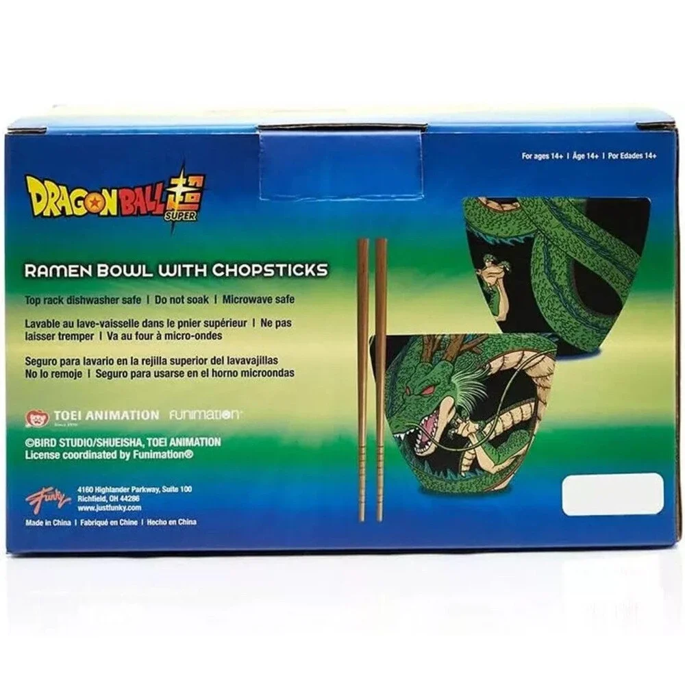 Funky Dragon Ball Z Super Shenron 16oz Ramen Bowl With Chopsticks New In Box